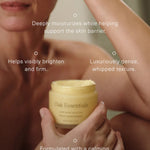 JONES + CO Dew Body Butter in a yellow jar, a rich, whipped texture for aging skin. Lavender Oak scent.