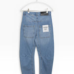 JONES + CO Easton Jean in malibu wash denim. Relaxed fit jeans with a straight leg and unique paneling detail.