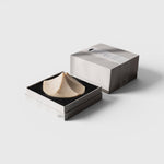 JONES + CO Erode Linden soap in a unique mountain-shaped design, presented in a minimalist gift box with botanical ingredients.