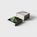 JONES + CO Erode Soap in Herbes de Provence, a green, mountain-shaped botanical soap in its minimalist gift box.