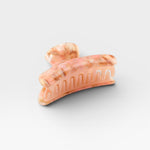 JONES + CO Grande Heirloom Claw in Blossom, a large peach marbled acetate hair claw clip for thick hair.