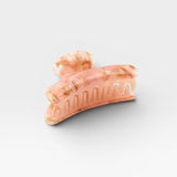 JONES + CO Grande Heirloom Claw in Blossom, a large peach marbled acetate hair claw clip for thick hair.