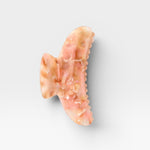 JONES + CO Grande Heirloom Claw in Blossom, a large pink marbled hair claw clip made from Italian acetate for thick hair.