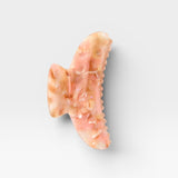 JONES + CO Grande Heirloom Claw in Blossom, a large pink marbled hair claw clip made from Italian acetate for thick hair.