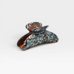 JONES + CO Grande Heirloom Claw in Blue Horn, a large hair claw clip made from Italian acetate for full updos or thick hair.