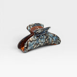 JONES + CO Grande Heirloom Claw in Blue Horn, a large hair claw clip made from Italian acetate for full updos or thick hair.