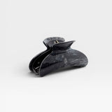 JONES + CO Grande Heirloom Claw Clip in marbled black and grey acetate, ideal for thick hair and updos.