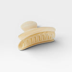 JONES + CO Grande Heirloom Claw Clip in cream tortoise shell, perfect for thick hair updos.
