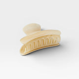 JONES + CO Grande Heirloom Claw Clip in cream tortoise shell, perfect for thick hair updos.