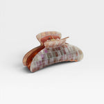 JONES + CO Grande Heirloom Claw Clip in iridescent mosaic pattern, ideal for thick hair.