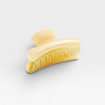 JONES + CO Grande Heirloom Claw Clip in pale yellow, ideal for thick hair updos.