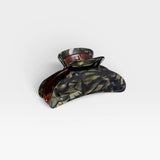JONES + CO Grande Heirloom Claw Clip in tortoiseshell pattern, ideal for thick hair and updos.
