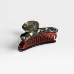 JONES + CO Grande Heirloom Claw Clip in tortoiseshell and brown, ideal for thick hair and updos.