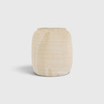 JONES + CO Vase No. 9, a unique handthrown ceramic vase with a textured beige finish and sculptural silhouette.