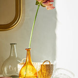 JONES + CO handwoven natural junco petite basket with handles, ideal for decorative storage or gifting.