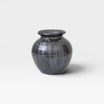 JONES + CO Ink Ceramic Vase with subtle texture and vertical glaze lines. Handmade sculptural home decor.