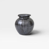 JONES + CO Ink Ceramic Vase with subtle texture and vertical glaze lines. Handmade sculptural home decor.