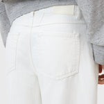 JONES + CO Jayla ivory white rigid denim jeans featuring a classic five-pocket design and mid-rise waist