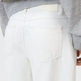 JONES + CO Jayla ivory white rigid denim jeans featuring a classic five-pocket design and mid-rise waist