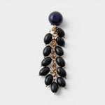 JONES + CO Laurel drop earrings featuring layered black acrylic beads hanging from delicate gold-tone chains.