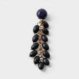 JONES + CO Laurel drop earrings featuring layered black acrylic beads hanging from delicate gold-tone chains.