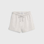 JONES + CO Layla French Terry lounge shorts in Whitecap Grey with an elastic waistband and natural drawcord.