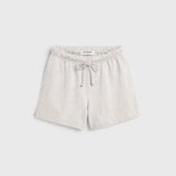 JONES + CO Layla French Terry lounge shorts in Whitecap Grey with an elastic waistband and natural drawcord.