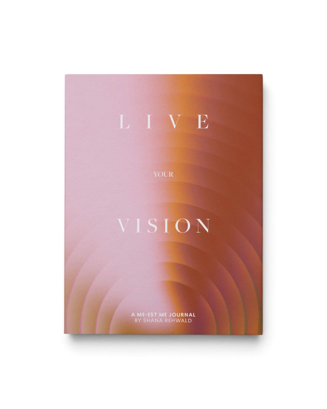 JONES + CO Live Your Vision guided journal with a pink and orange gradient circular design on the cover
