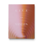 JONES + CO Live Your Vision guided journal with a pink and orange gradient circular design on the cover
