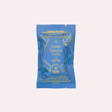 JONES + CO Loco Love Double Chocolate Truffle bar in a bright blue wrapper with gold foil lettering and details.