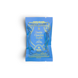 JONES + CO Loco Love Double Chocolate Truffle bar in a bright blue wrapper with gold foil lettering and details.
