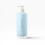 JONES + CO Luminous Body Lotion in a light blue bottle with a pump dispenser. Contains Blue Tansy.