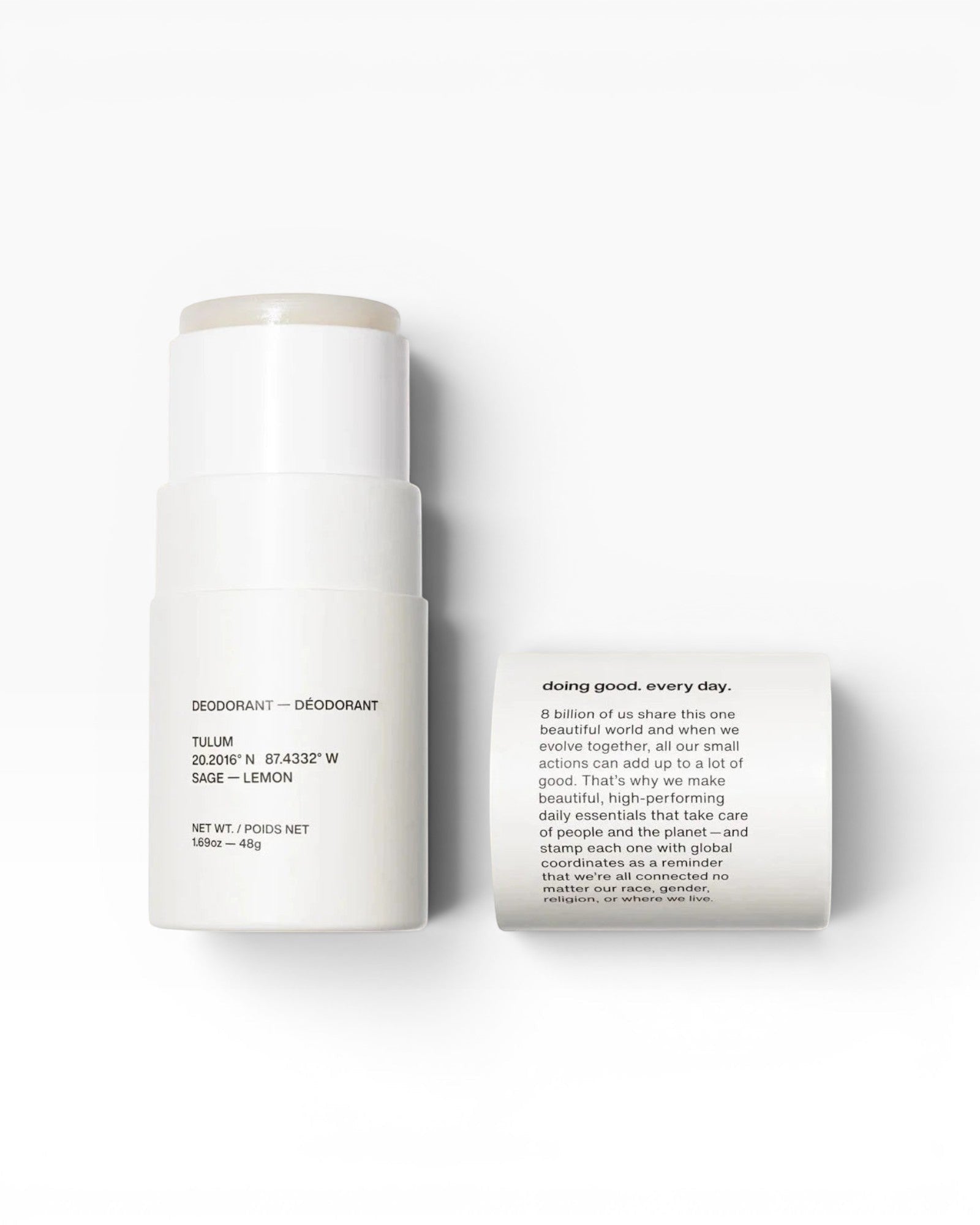 JONES + CO Tulum Sage + Lemon natural deodorant stick with clear formula. Aluminum-free.