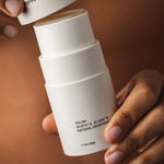 JONES + CO Natural Deodorant in Tulum Sage + Lemon scent, a clear solid stick in a white twist-up applicator.