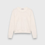 JONES + CO Jasper crew neck sweatshirt in natural textured jersey fabric with long sleeves and ribbed cuffs.