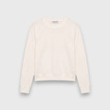 JONES + CO Jasper crew neck sweatshirt in natural textured jersey fabric with long sleeves and ribbed cuffs.