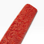JONES + CO No. 1 Comb in Poppy red marbled acetate, fine-tooth, tapered design for fine hair.