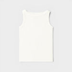 JONES + CO Noémie white supima cotton ribbed knit high-neck tank top