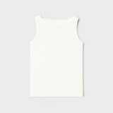 JONES + CO Noémie white supima cotton ribbed knit high-neck tank top