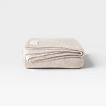 JONES + CO oatmeal alpaca wool blend throw blanket, medium weight, 62" x 57", woven in Peru.