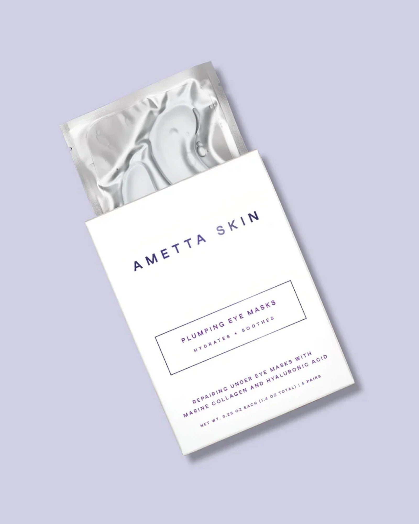 JONES + CO Plumping Eye Masks with hyaluronic acid to hydrate and soothe under eyes, reducing puffiness and fine lines.