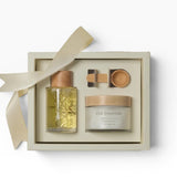 JONES + CO Relaxation Bath Set with magnesium soak and hydrating bath oil, presented in a gift box with ribbon.