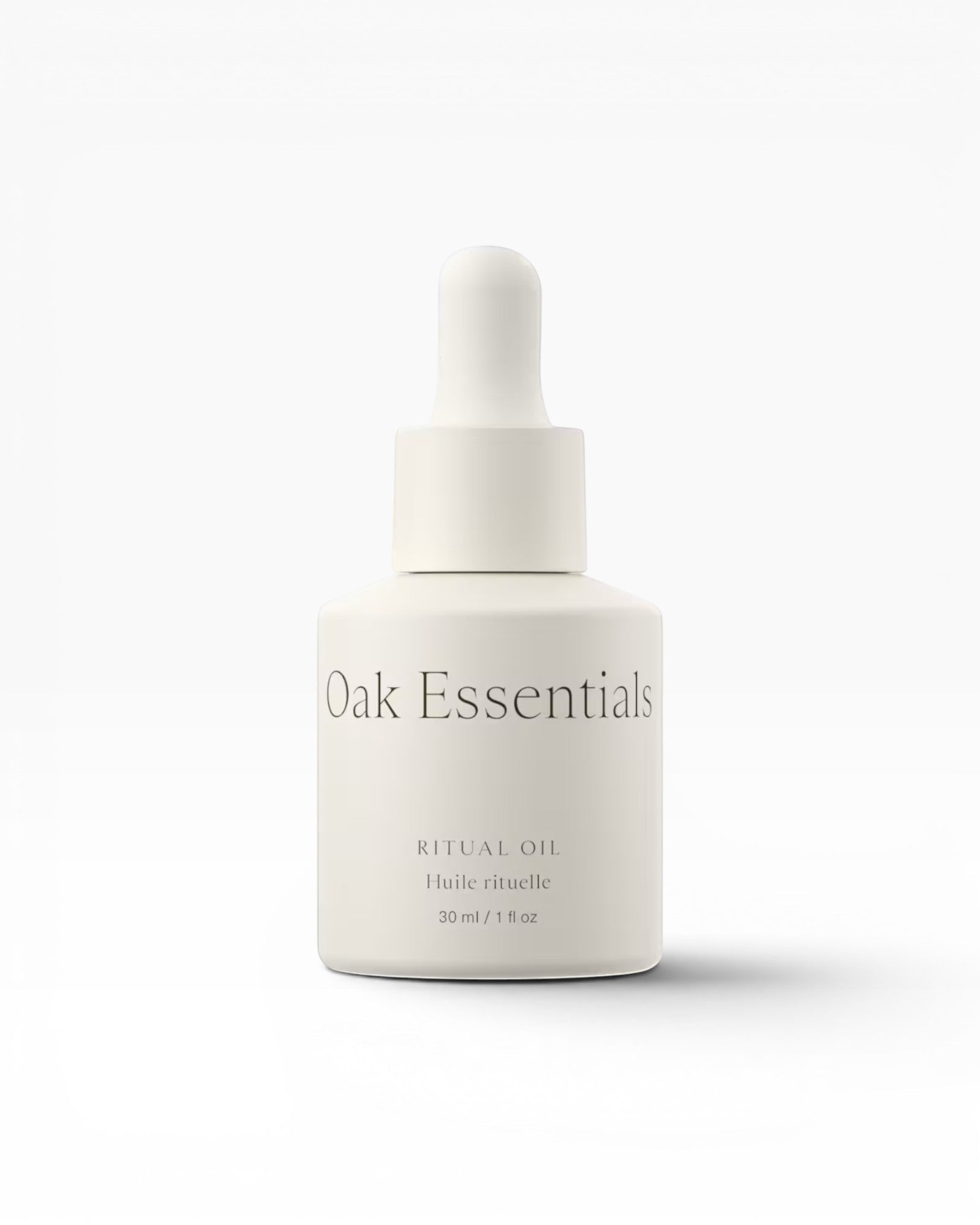 JONES + CO Ritual Oil, a lightweight face oil in a white dropper bottle, with Blue Tansy and Jojoba oil.
