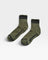 JONES + CO Le Bon Shoppe Girlfriend crew socks in sage green with navy blue varsity stripes and logo detail