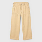 JONES + CO Alex midrise utility jeans in sand cotton with straight leg and front patch pockets