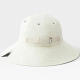 JONES + CO Skipper Hat in bone white recycled nylon with adjustable strap and buckle detail.