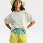 JONES + CO Skipper Hat in bone, a packable sun hat made from 100% nylon with a drawstring.