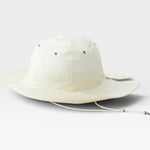 JONES + CO Skipper Hat in bone white recycled nylon. Packable sun hat with drawstring and metal eyelets.