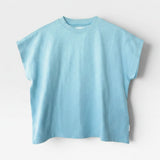 JONES + CO sky blue Jeanne muscle tee with dolman sleeves and a high crew neck.