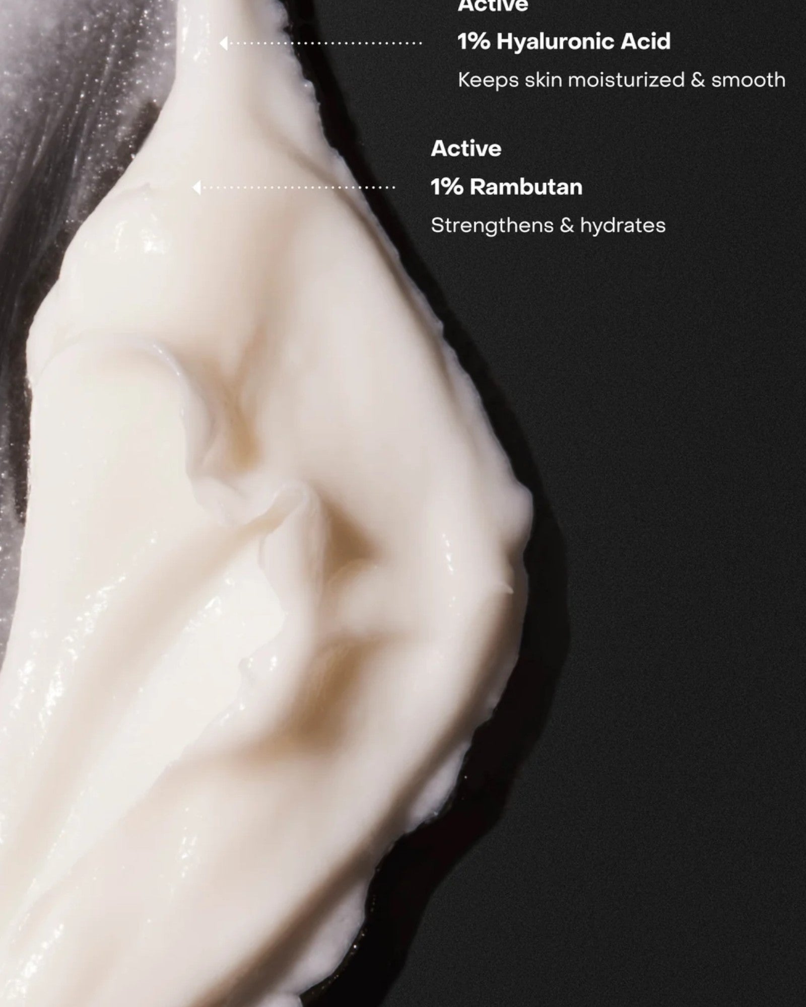 JONES + CO The Cream SOAKED, a rich white cream with a smooth texture, featuring hyaluronic acid and rambutan for hydration.